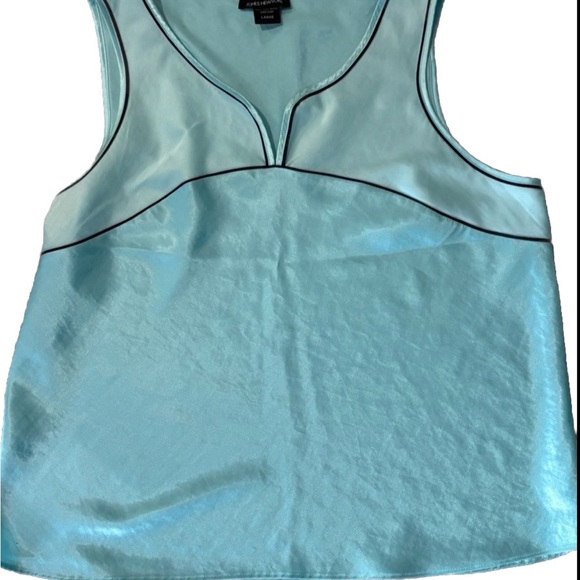 Jones New York Women’s Blue Sleeveless Pajama Top & Pant Set Size Large Satin - Picture 3 of 10